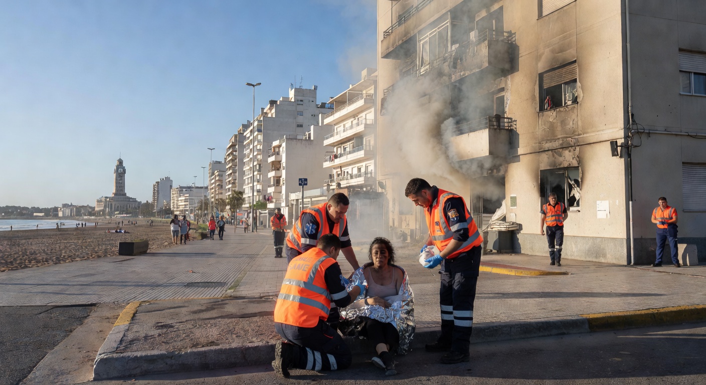Image for Incendio en un departamento de segundo piso sobre Avenida Libertad: una mujer fue atendida por el SAME