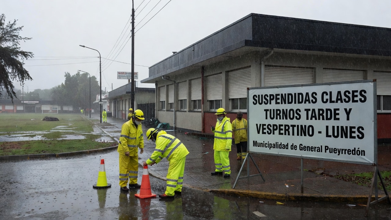 Suspenden las clases en los turnos tarde y vespertino para este lunes por el temporal