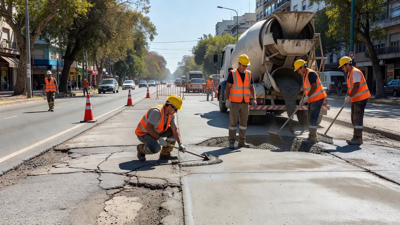 La Municipalidad puso en marcha un plan de bacheo de hormigón para renovar 12.000 metros cuadrados