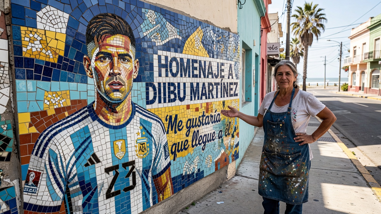 El homenaje de una mosaísta marplatense al Dibu Martínez: "Me gustaría que llegue a él"