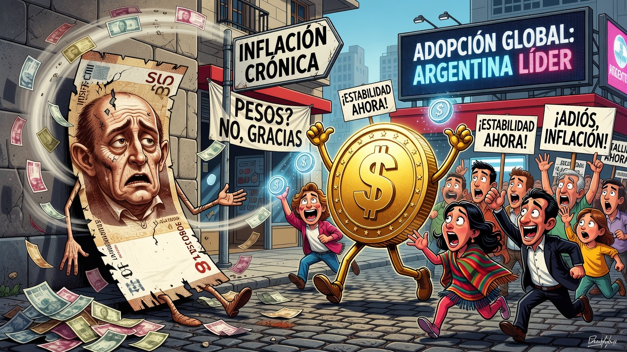 Argentina lidera adopción de stablecoins con más del 40% de adultos usándolos
