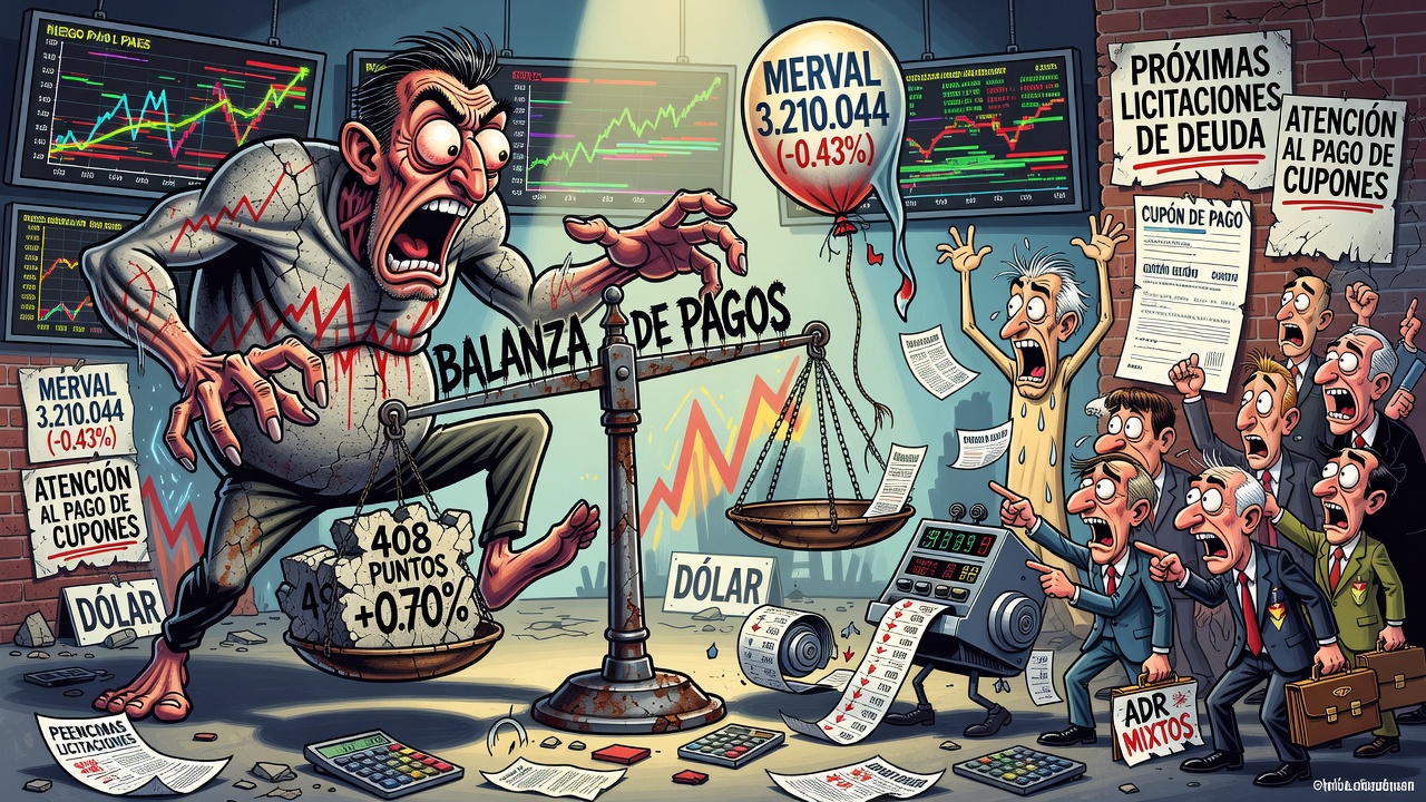 Image for Riesgo país cerró en 408 puntos y el Merval registró una leve baja