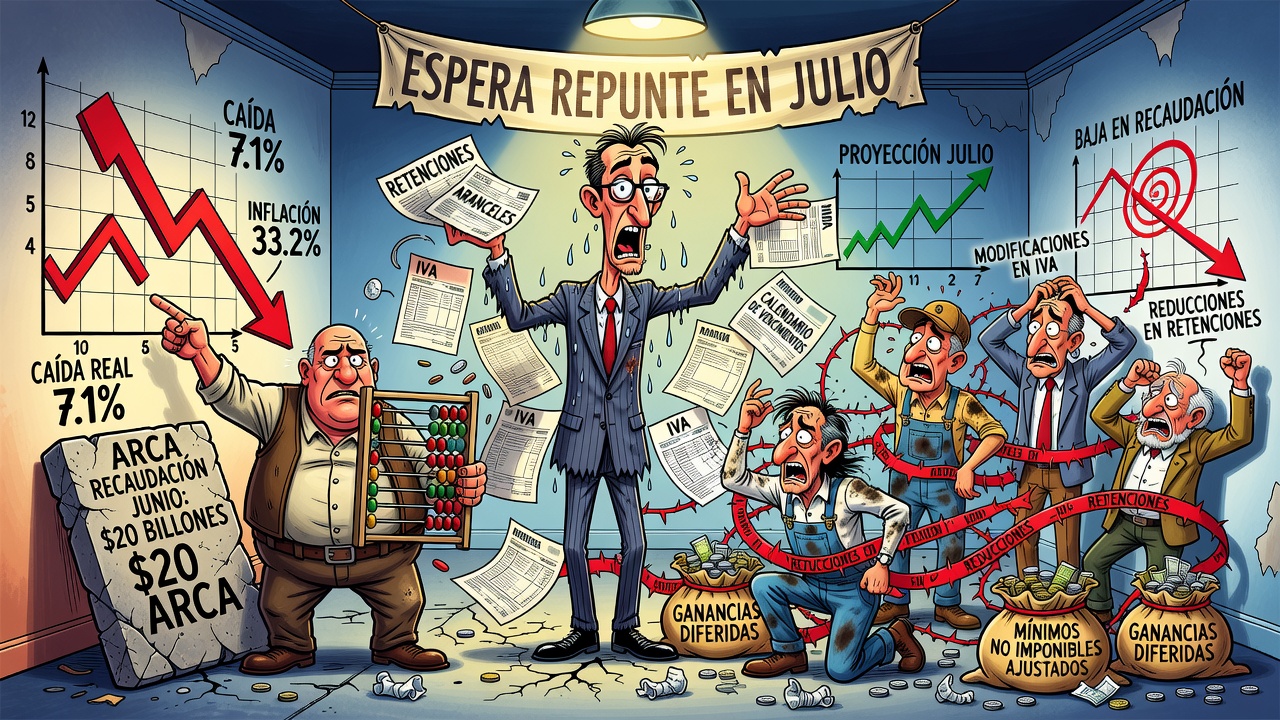 El Gobierno atribuye la baja en la recaudación a cambios impositivos y espera repunte en julio