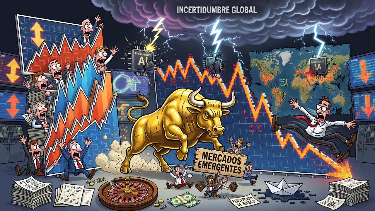 Image for Wall Street cierra mixto mientras el oro avanza ante incertidumbre global