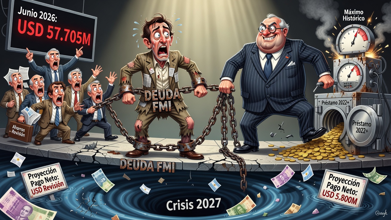 La deuda de Argentina con el FMI alcanzó USD 57.705 millones en junio de 2026