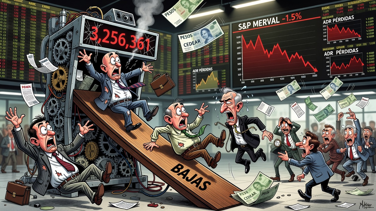El S&P Merval cayó 1,5% y cerró cerca de los 3.256.000 puntos