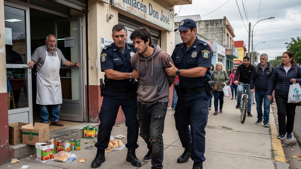 Robó mercadería, intentó agredir al comerciante y terminó detenido