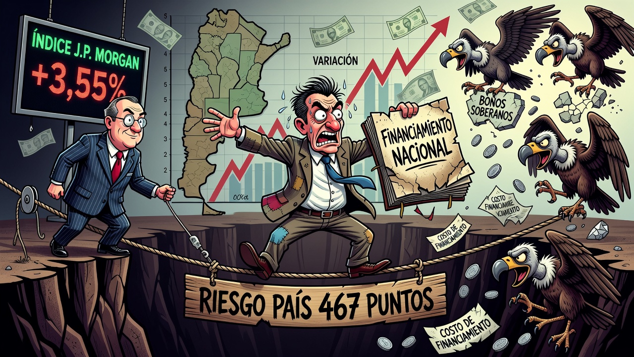 Riesgo país se ubica en 467 puntos
