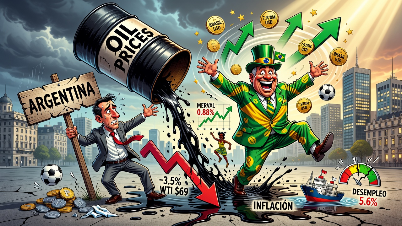 Caída en los precios del petróleo beneficia a Brasil y podría aliviar presiones en Argentina