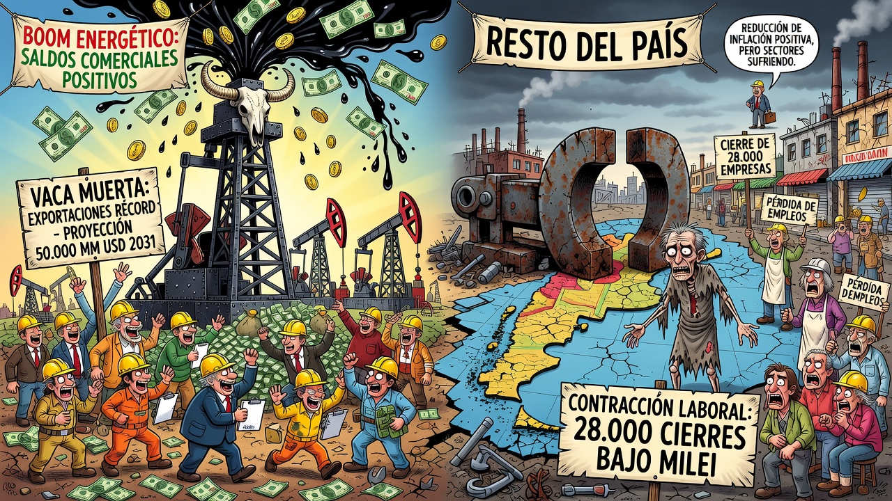 El auge de Vaca Muerta contrasta con la contracción laboral en el resto del país
