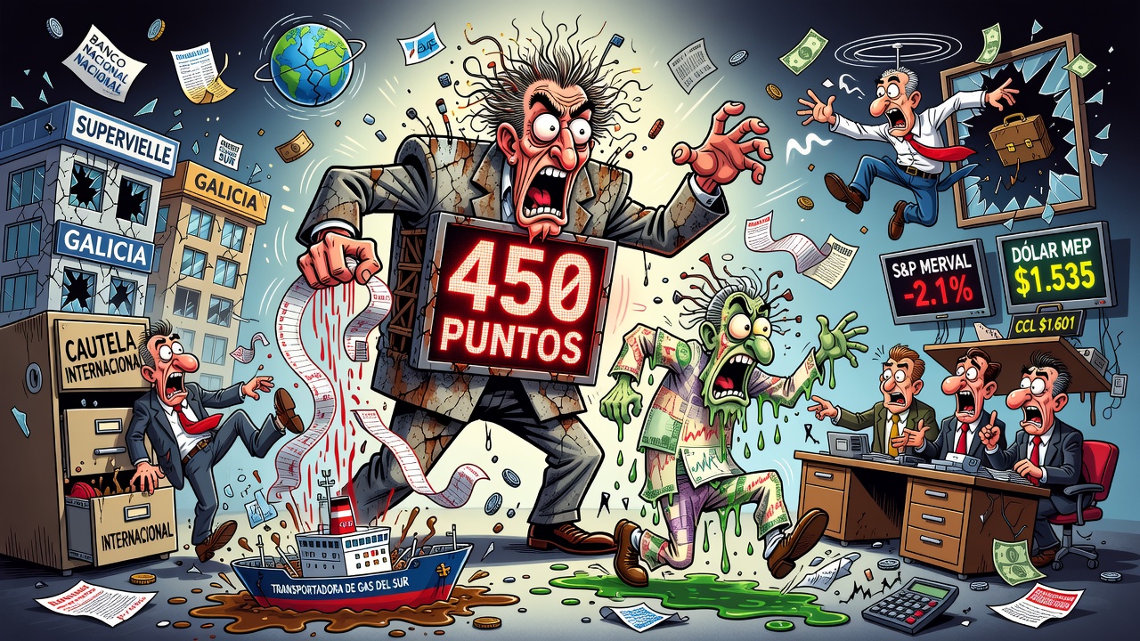 Image for El riesgo país se acerca a los 450 puntos y el Merval cae más de 2%