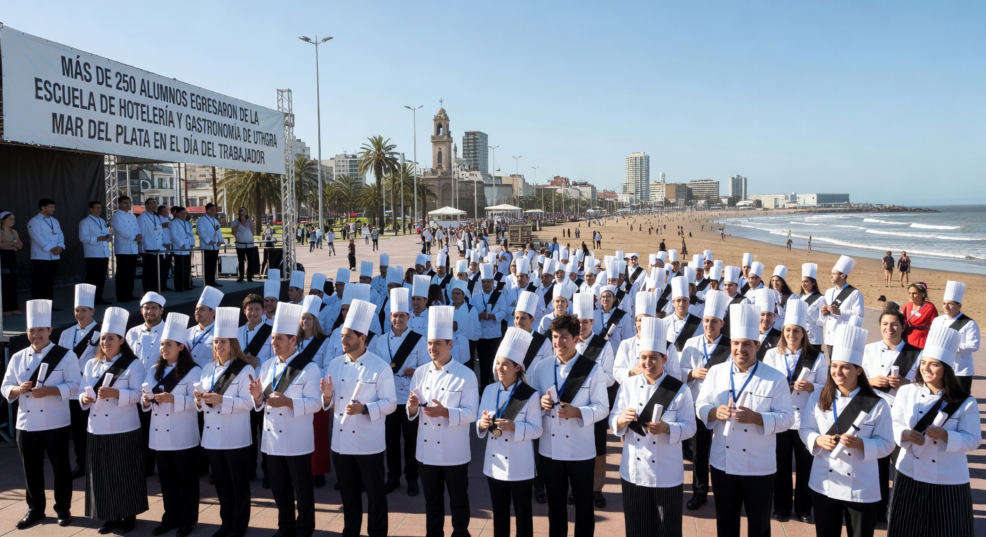 Egresaron más de 250 alumnos de la Escuela de Hotelería y Gastronomía de Uthgra Mar del Plata