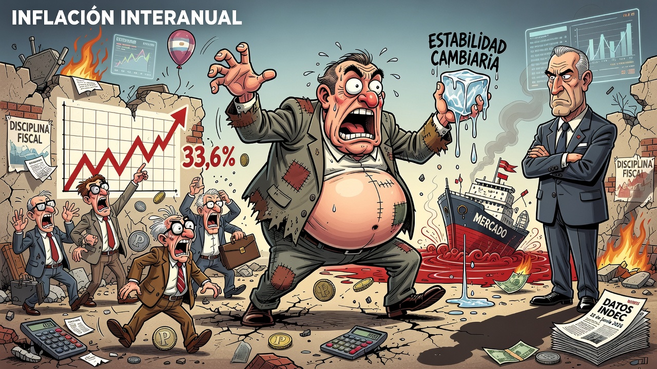 Inflación interanual de Argentina subió a 33,6% en mayo de 2026