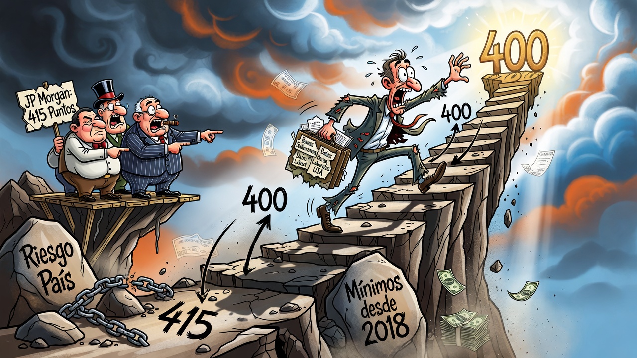 El riesgo país se acerca a los 400 puntos y marca mínimos desde 2018