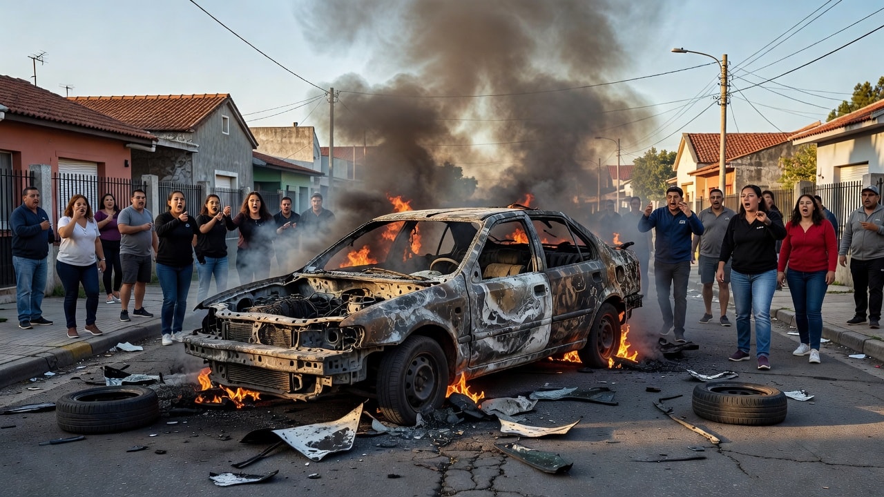 Incendiaron un auto abandonado y una explosion sembró el terror en un barrio de Mar del Plata