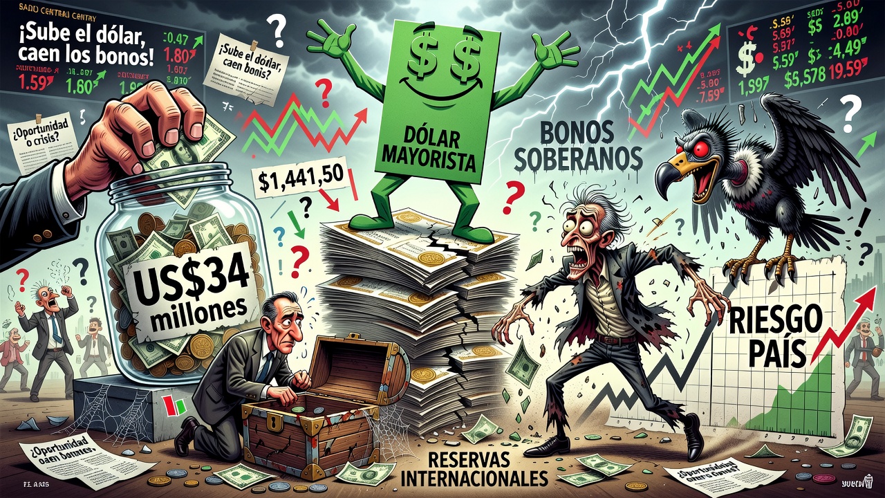 Image for Leve ajuste al alza del dólar mayorista con caída de bonos y suba del riesgo país