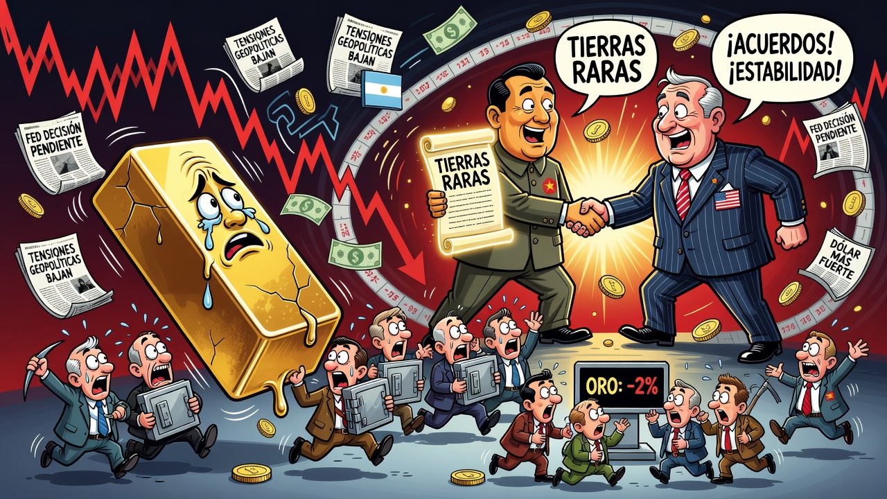 Image for El oro desciende por mejora en el sentimiento comercial entre China y Estados Unidos