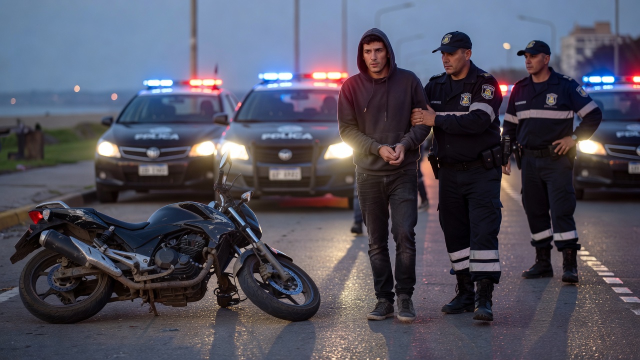 Persecución en la madrugada: detenido tras intentar huir con una moto robada