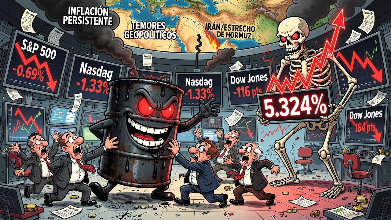 Wall Street cierra a la baja por alza del petróleo y rendimientos de bonos