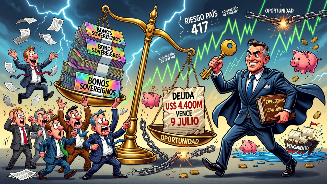 Riesgo país cae a 417 puntos, su nivel más bajo desde 2018