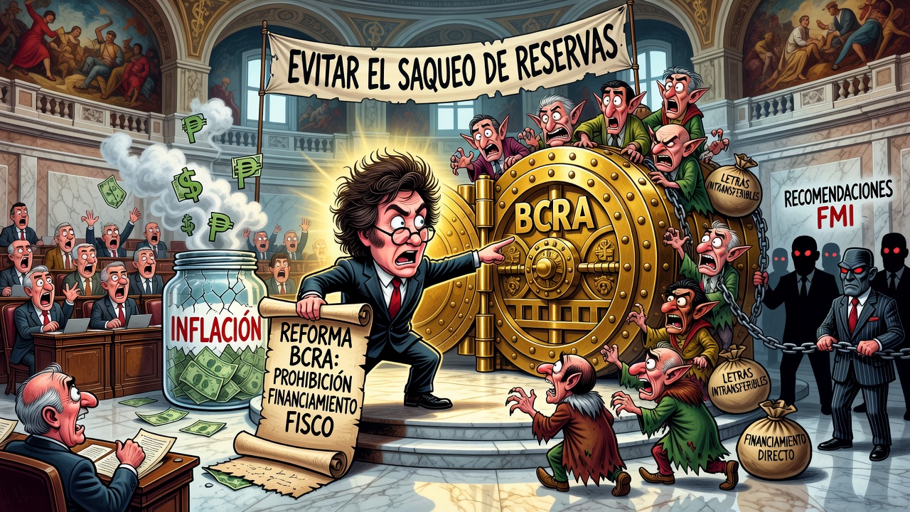 Milei enviará al Congreso reforma del BCRA para prohibir financiamiento al fisco