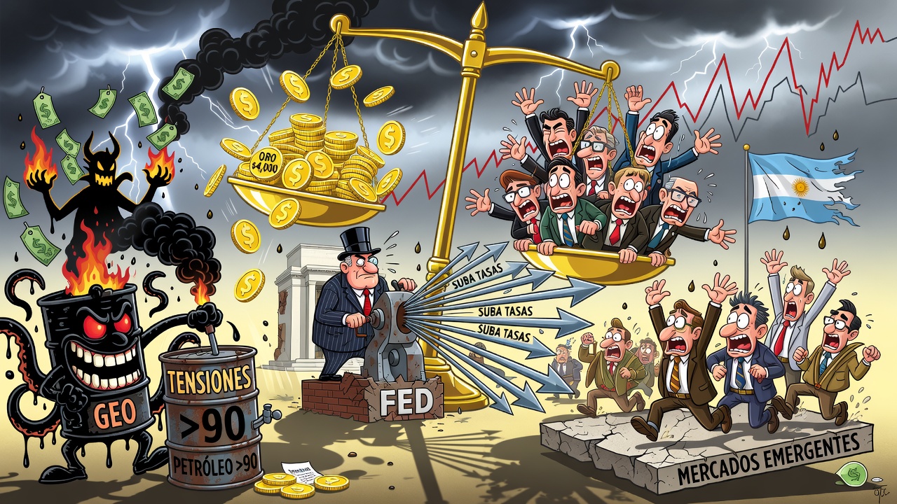 Image for El oro cotiza cerca de los US$4.000 ante alza del petróleo, temores inflacionarios y apuestas a suba de tasas de la Fed