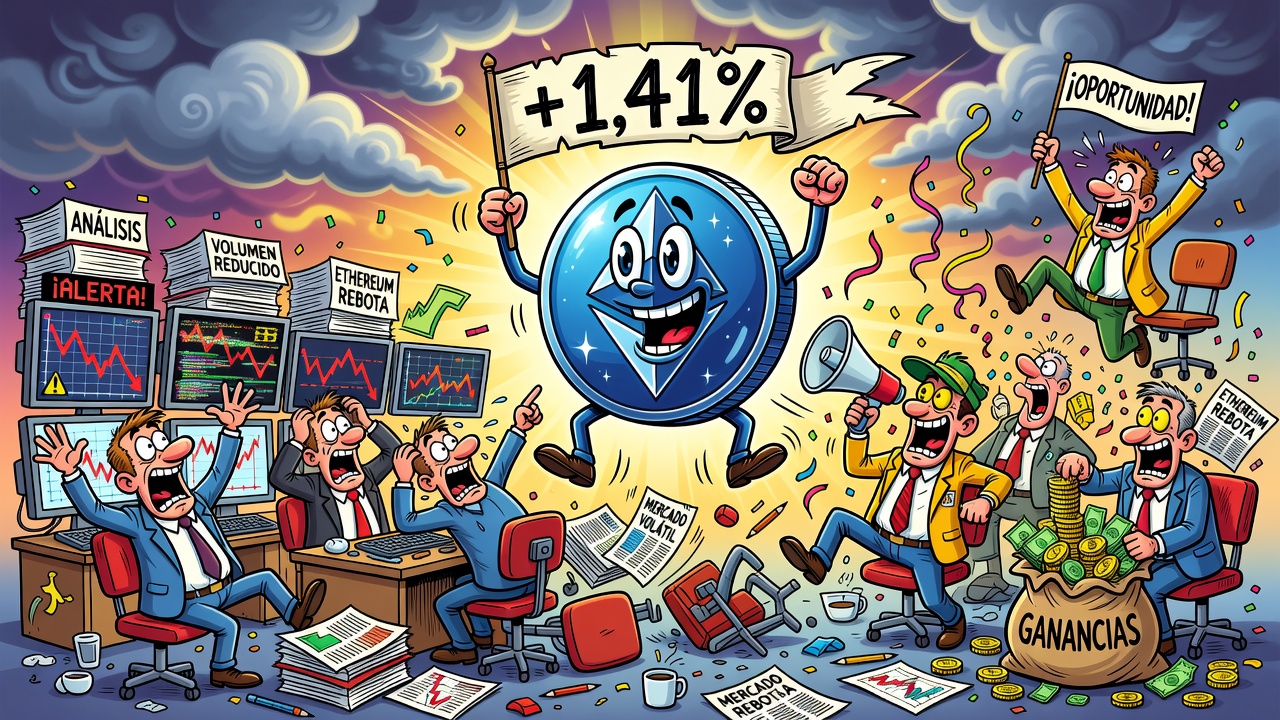 Ethereum rebota un 1,41% en medio de un volumen reducido