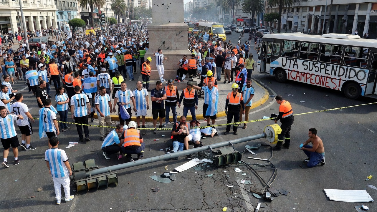 Incidentes en Mar del Plata durante los festejos por el triunfo de Argentina