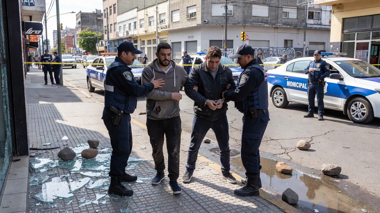 Peleas, piedrazos y vidrios rotos: aprehendieron a dos hombres que generaban disturbios en Alem