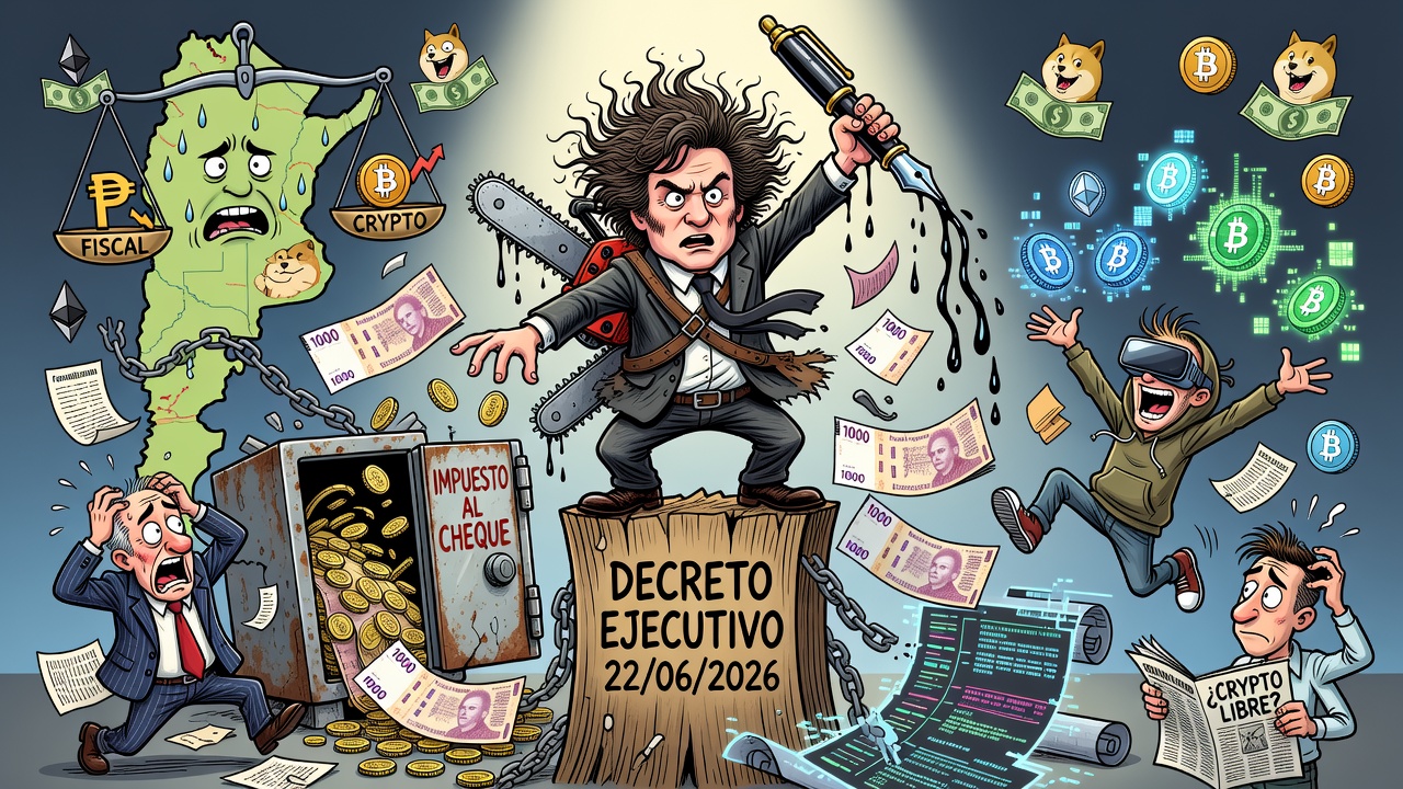 Milei firmó orden que exime a exchanges registrados del impuesto al cheque en Argentina
