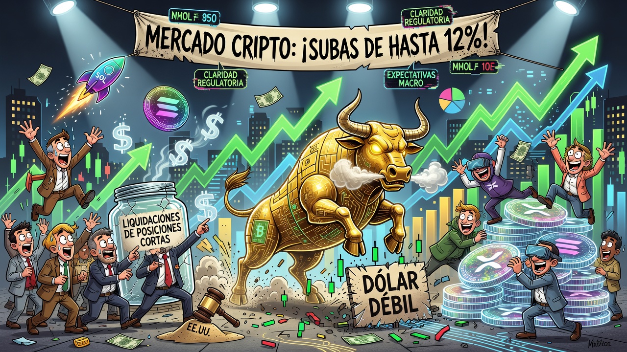 Mercado cripto extiende ganancias con subas en Solana, XRP y otras monedas