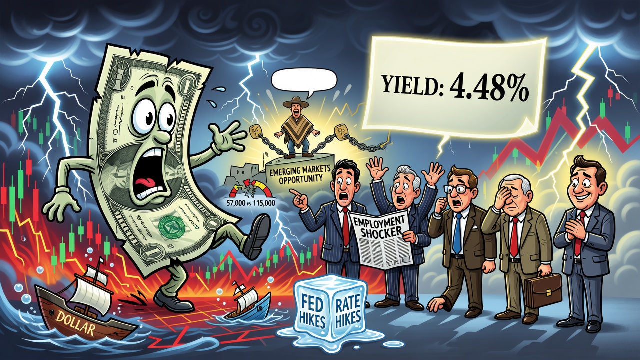 Image for Datos débiles de empleo en EE.UU. reducen expectativas de alzas de tasas de la Fed y debilitan al dólar