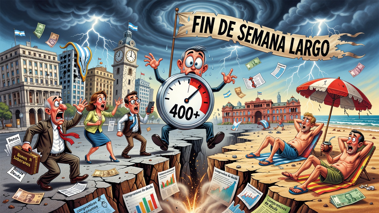 Image for El riesgo país amenaza con perforar el piso de los 400 puntos durante el fin de semana largo argentino