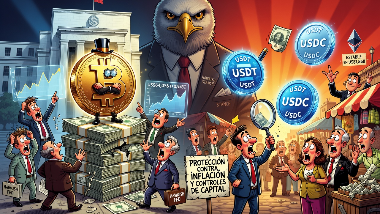 Image for Bitcoin se mantiene en US$64.000 mientras crece el uso de stablecoins en LATAM