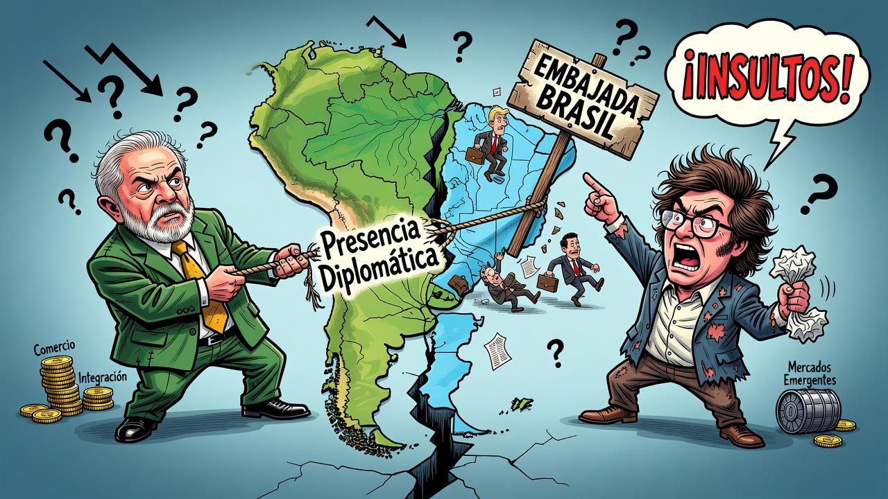 Image for Brasil reduce presencia diplomática en Argentina tras insultos de Milei a Lula