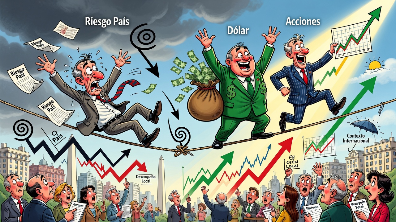 Image for Mientras baja el riesgo país, los dólares y las acciones siguen en alza