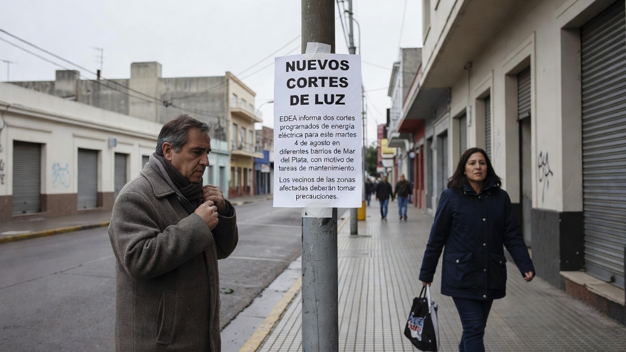 Anuncian nuevos cortes de luz en distintos barrios de Mar del Plata para este martes