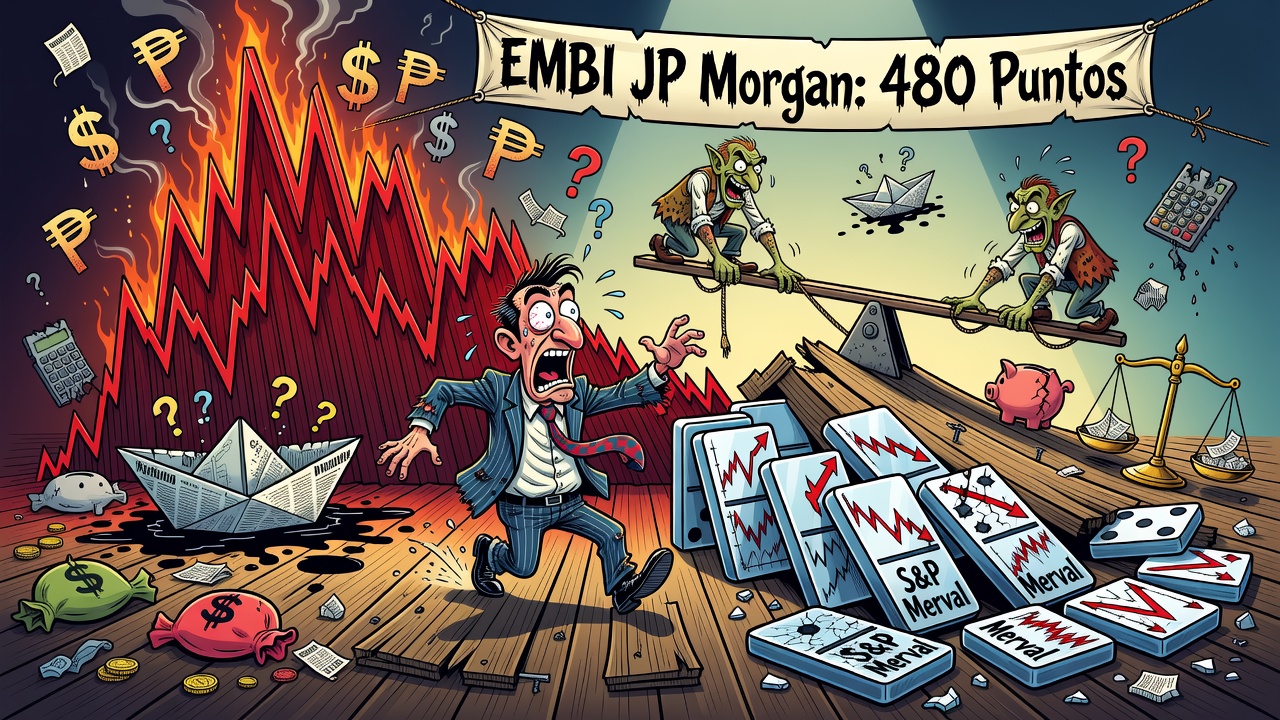 Riesgo país se acerca a los 480 puntos en medio de caída del S&P Merval