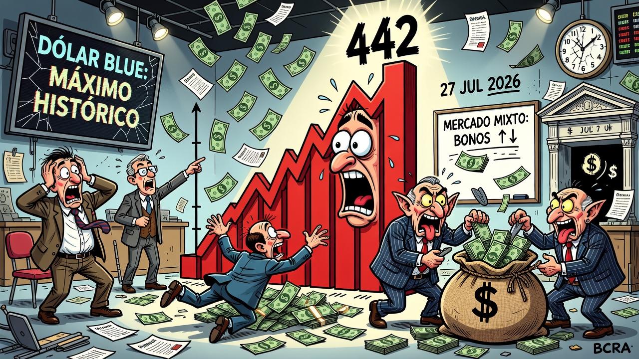 Riesgo país cerró en 442 puntos el 27 de julio de 2026
