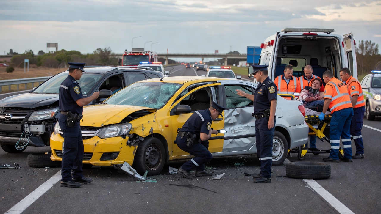 Image for Violento choque en la ruta 88: el taxista sufrió graves heridas y está internado en terapia intensiva