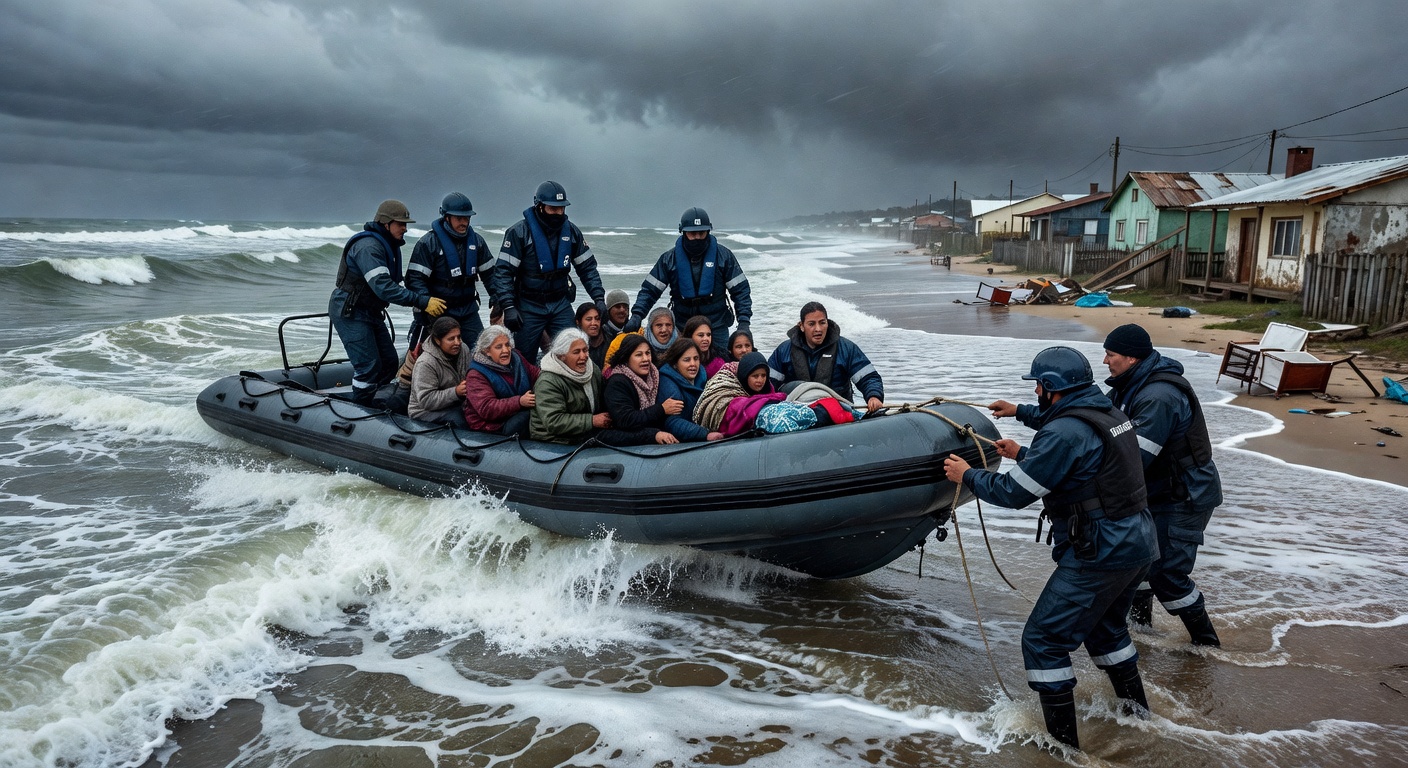 La Armada evacuó a 12 personas en Villa del Mar por el ciclón
