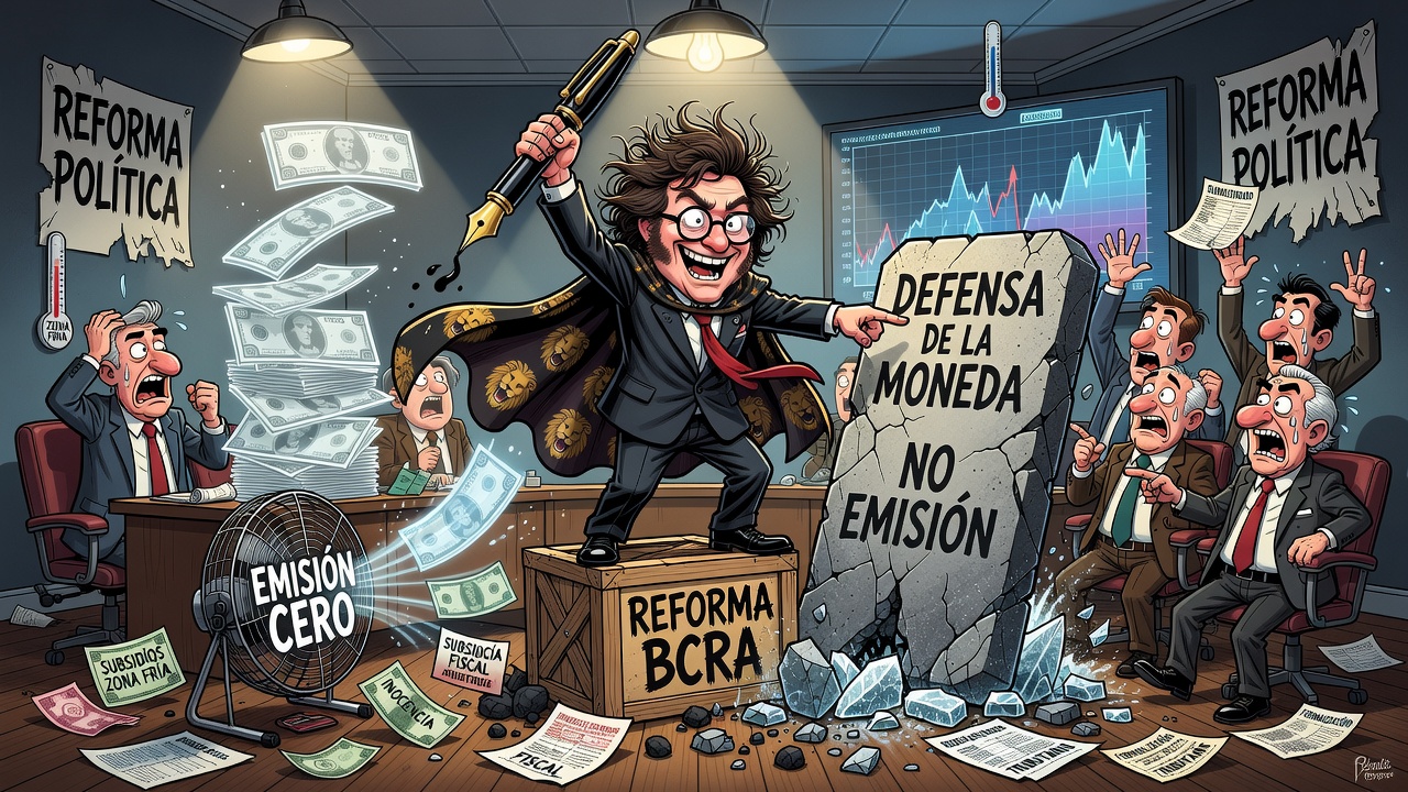 Image for Milei anunció modificación de la Carta Orgánica del BCRA para priorizar la defensa de la moneda