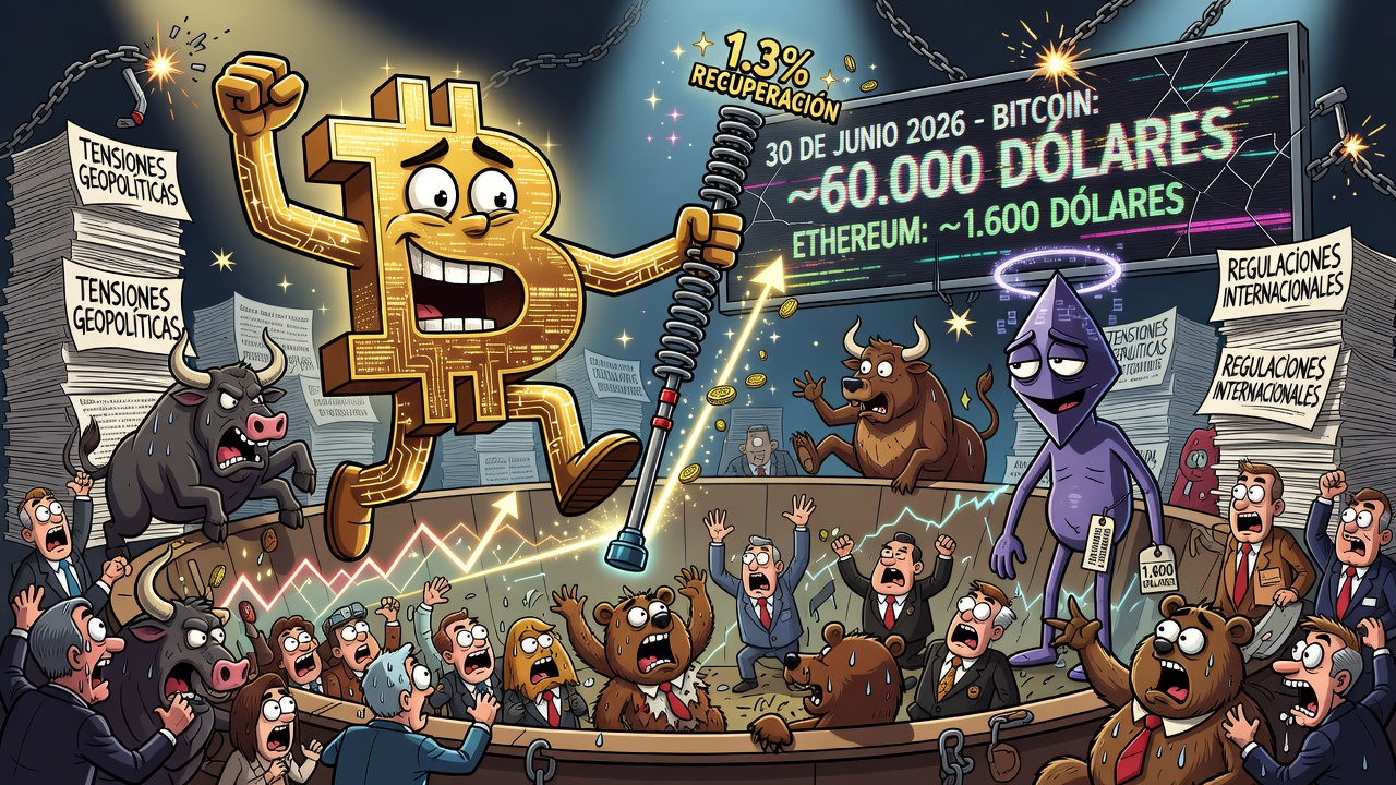 Image for Bitcoin cotiza cerca de 60.000 dólares con leve recuperación en mercados del 30 de junio