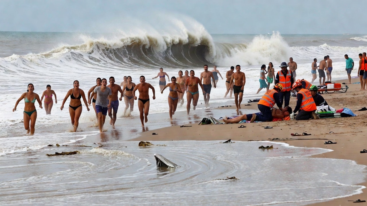 Pánico y corridas en la Costa Atlántica: una ola gigante dejó un muerto y decenas de heridos