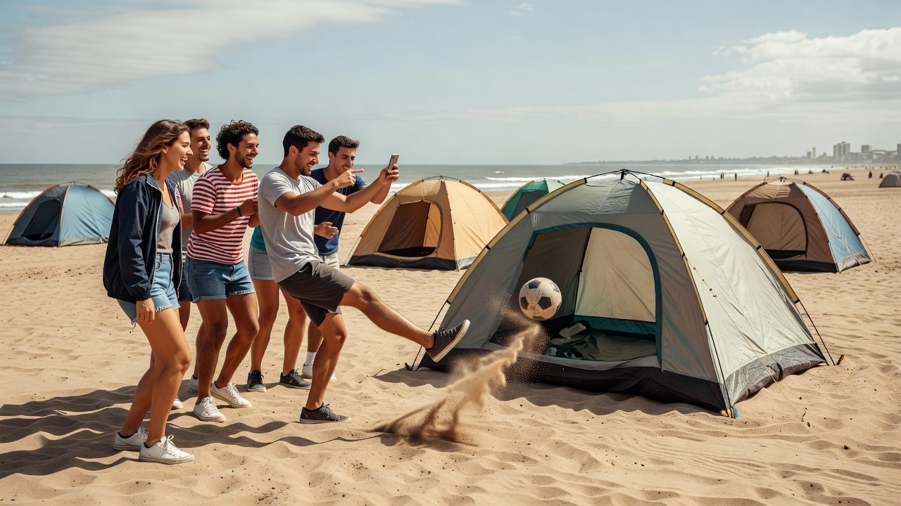 Las carpas vacías en Mar del Plata generaron un insólito momento viral