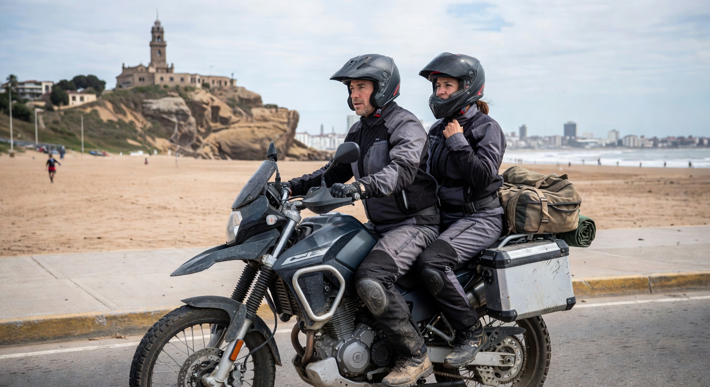 Image for Dos marplatenses partieron en moto desde Playa Grande hacia Alaska