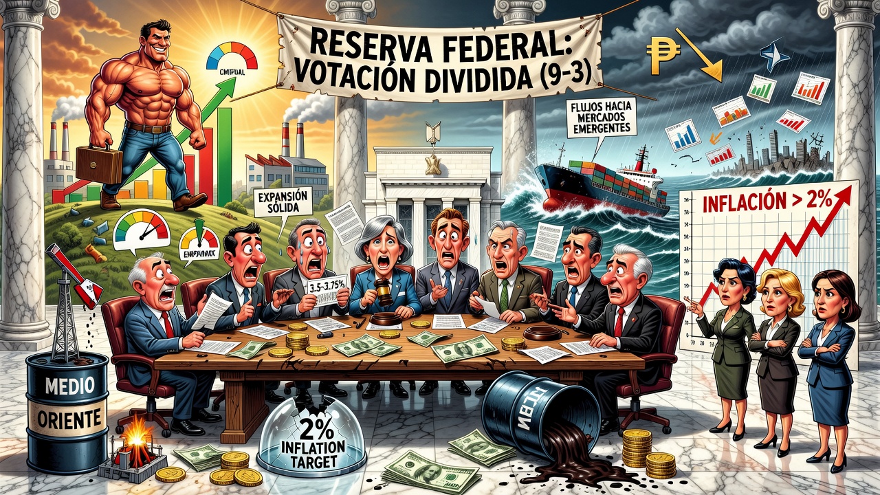 Image for La Reserva Federal mantiene las tasas en 3,5-3,75% en votación dividida por inflación elevada