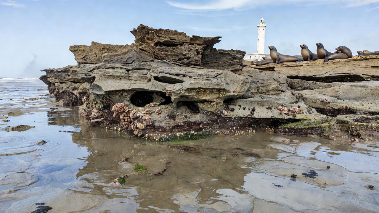 Emergió la Restinga del Faro en Mar del Plata por una bajante de marea