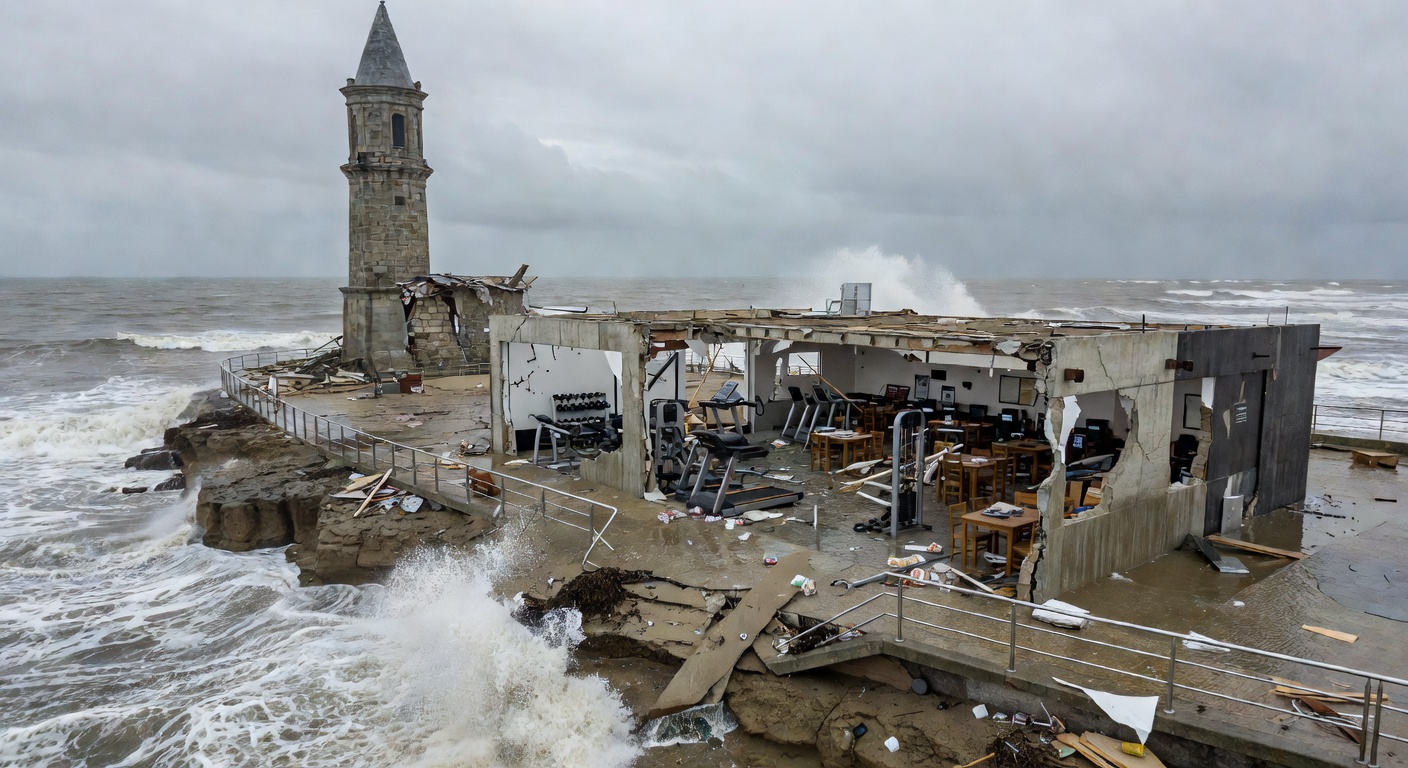 Impactantes destrozos en el Torreón del Monje por el temporal