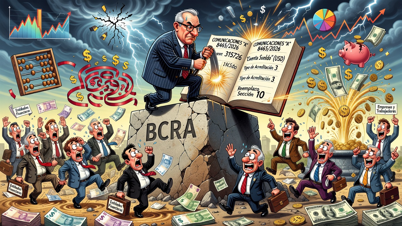 BCRA publica Comunicaciones “A” 8465 y 8466 actualizando plan de cuentas para depósitos en dólares en cuentas sueldo